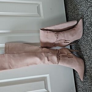 Shoe Dazzle Glamorous Life Mauve Thigh High Boot